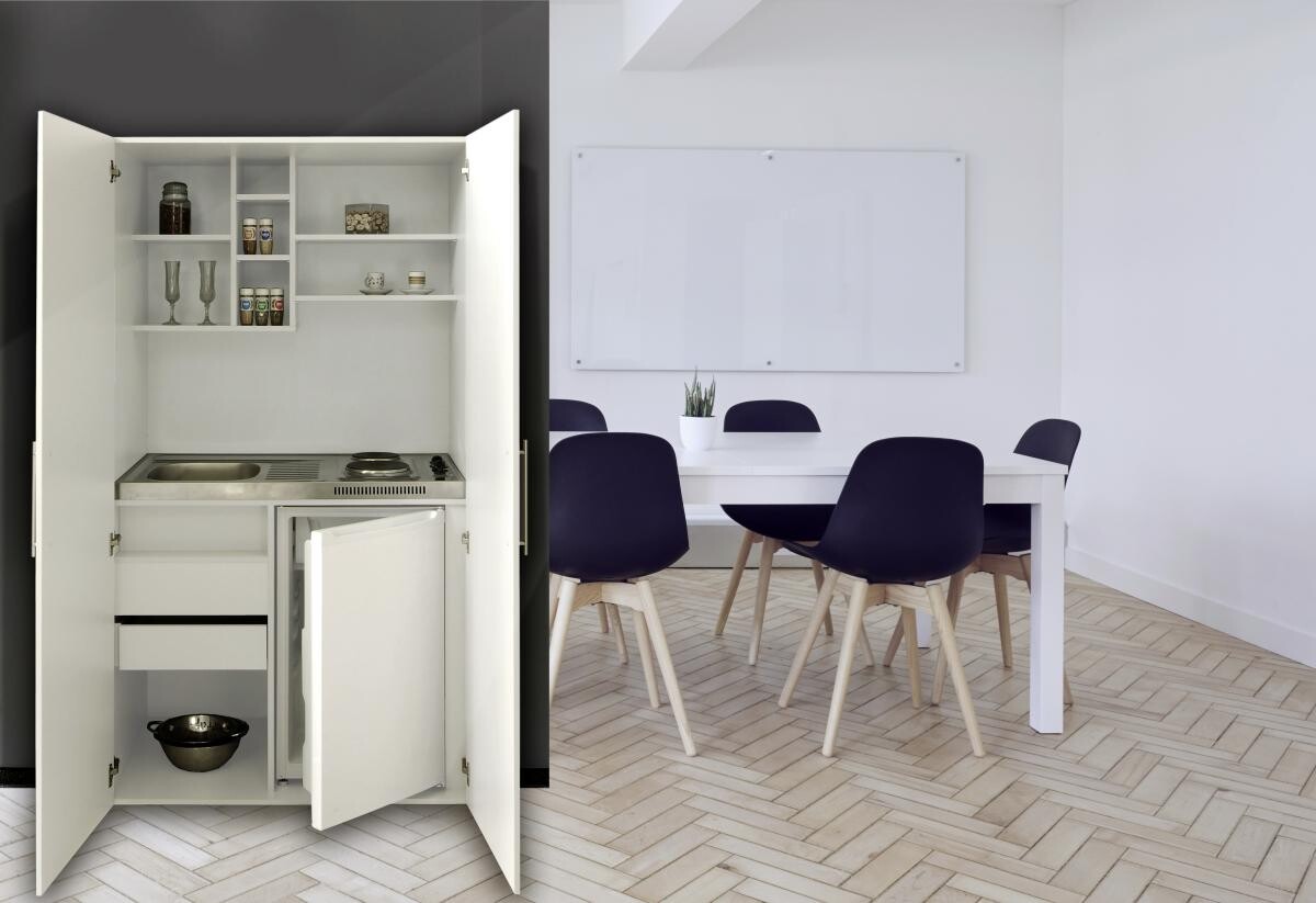 Respekta Schrankküche Economy weiß matt B/H/T: ca. 104x193x67 cm