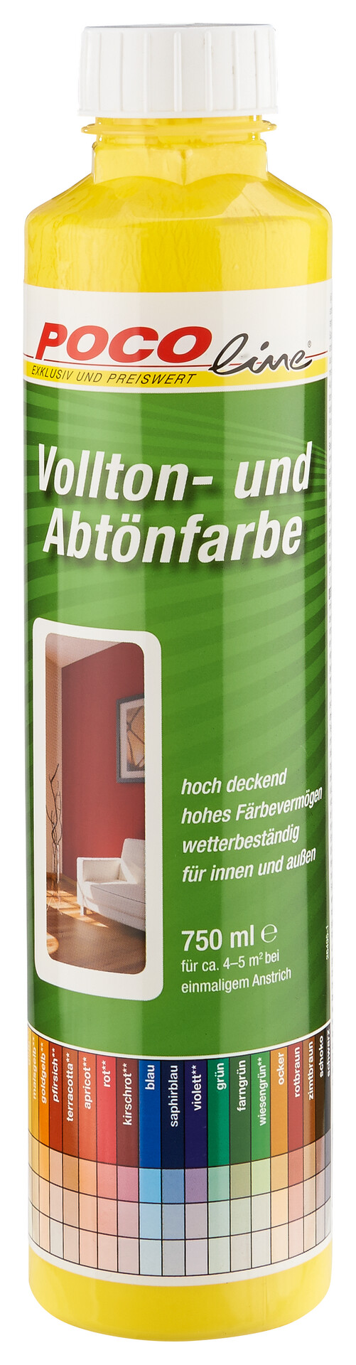 POCOline Vollton- und Abtönfarbe gelb ca. 0,75 l