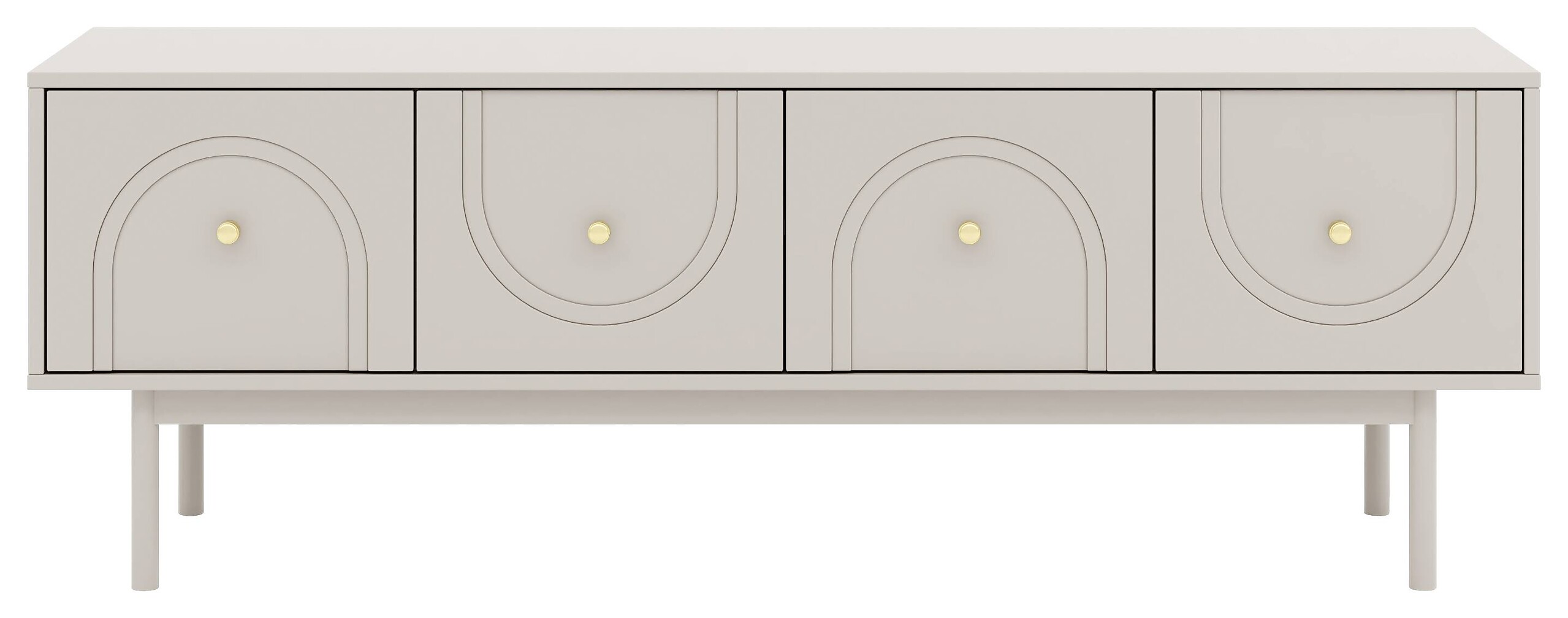 Lowboard MAZOMA Eiche Kaschmirgrau Nachbildung gold Optik B/H/T: ca. 154x53,5x39 cm