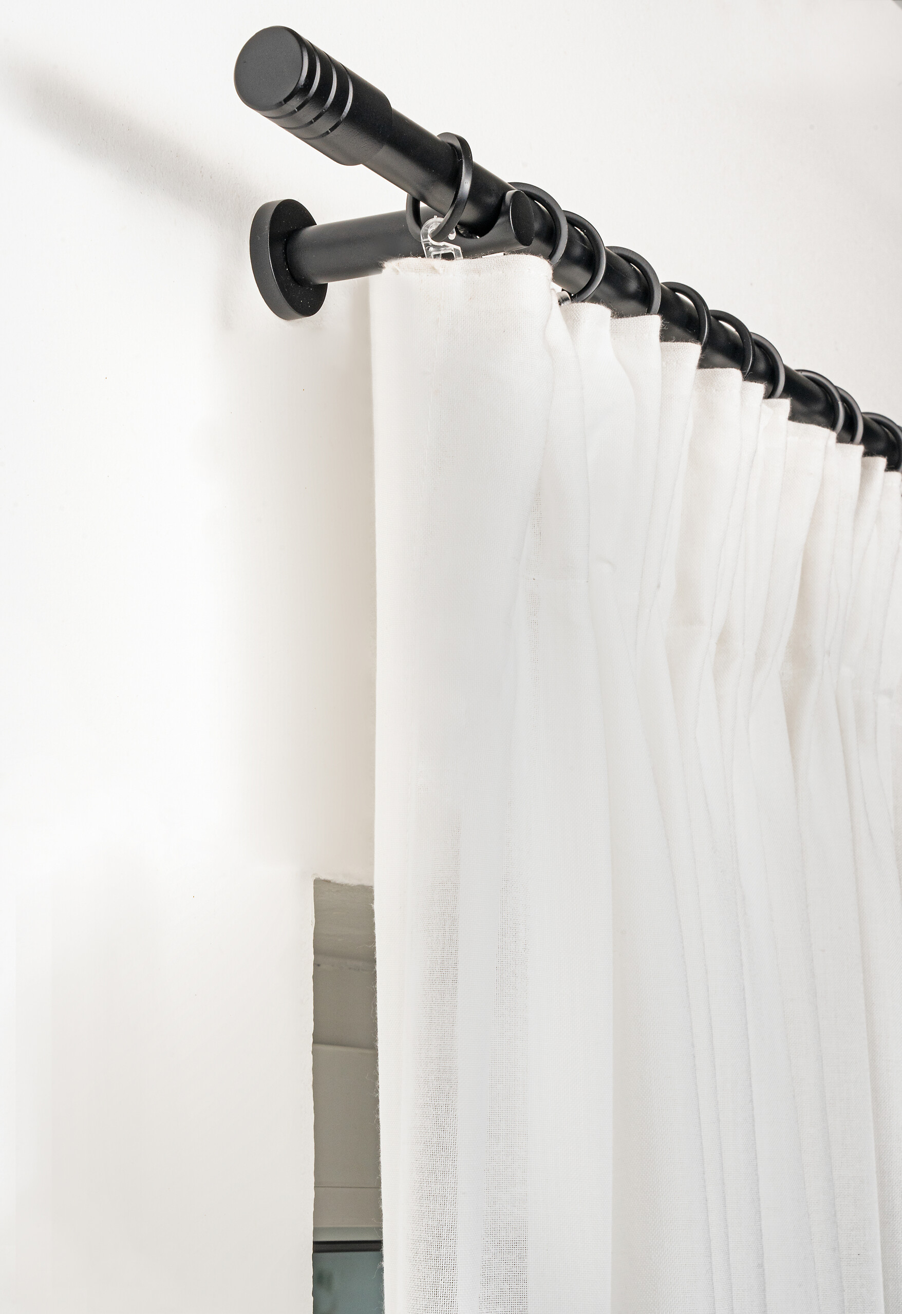 Gardinenstange schwarz Aluminium ausziehbar von ca. 160 bis 280 cm 1.0 Läufe