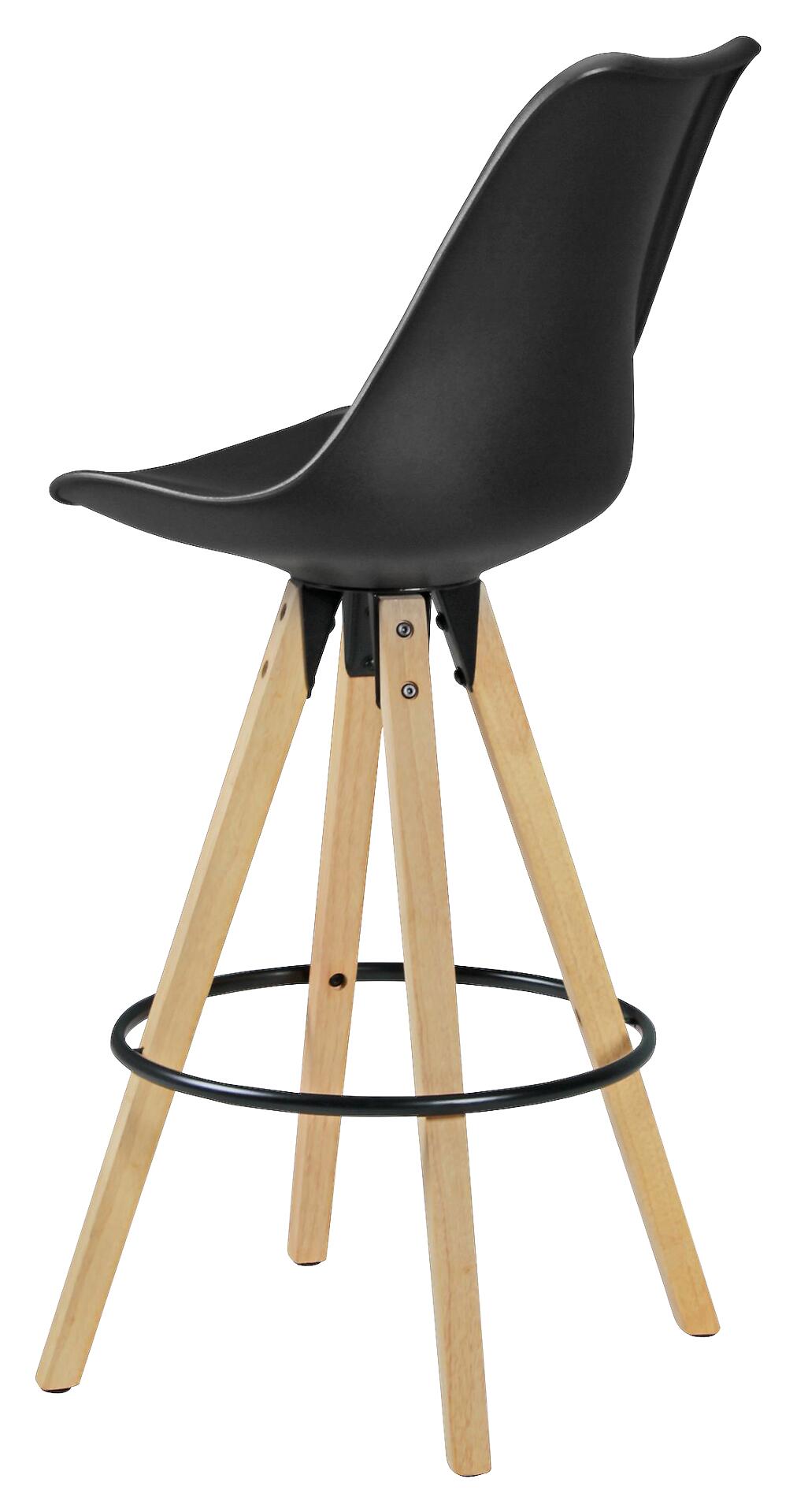 Barhocker 2er-Set schwarz Kunstleder B/H/T: ca. 44x113x39 cm