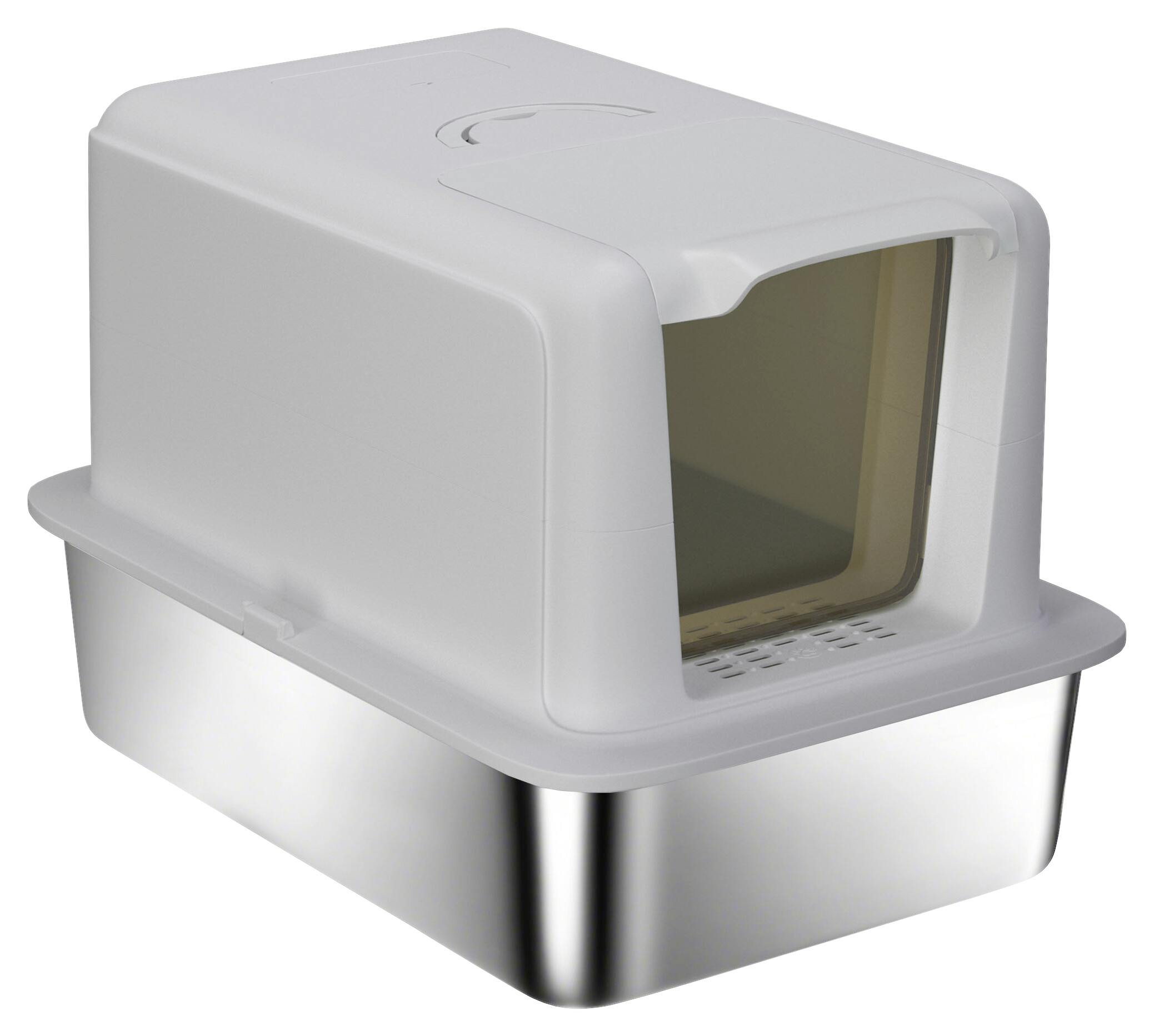 PawHut Katzentoilette grau Kunststoff B/H/L: ca. 60,5x41,5x40,5 cm