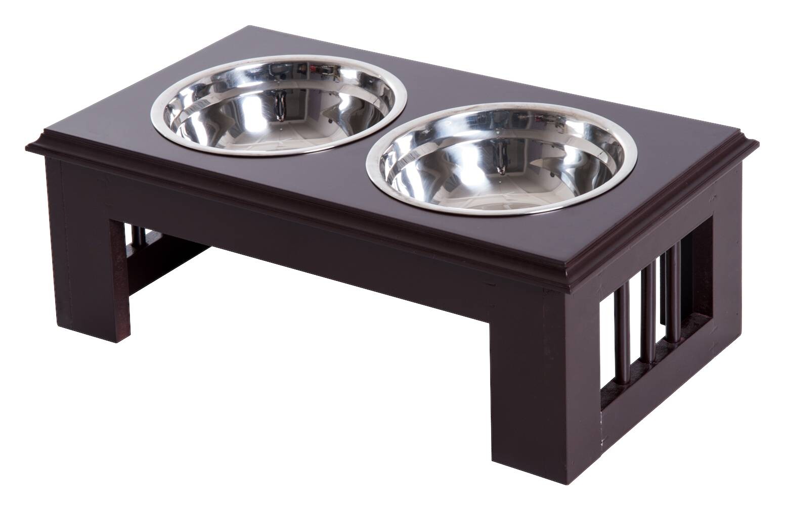 PawHut Futternapferhöhung dunkelbraun MDF B/H/T: ca. 44x15x24 cm