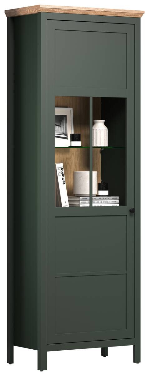 Vitrine Stanton tannengrün Eiche Evoke Coast Nachbildung B/H/T: ca. 69x198x39 cm