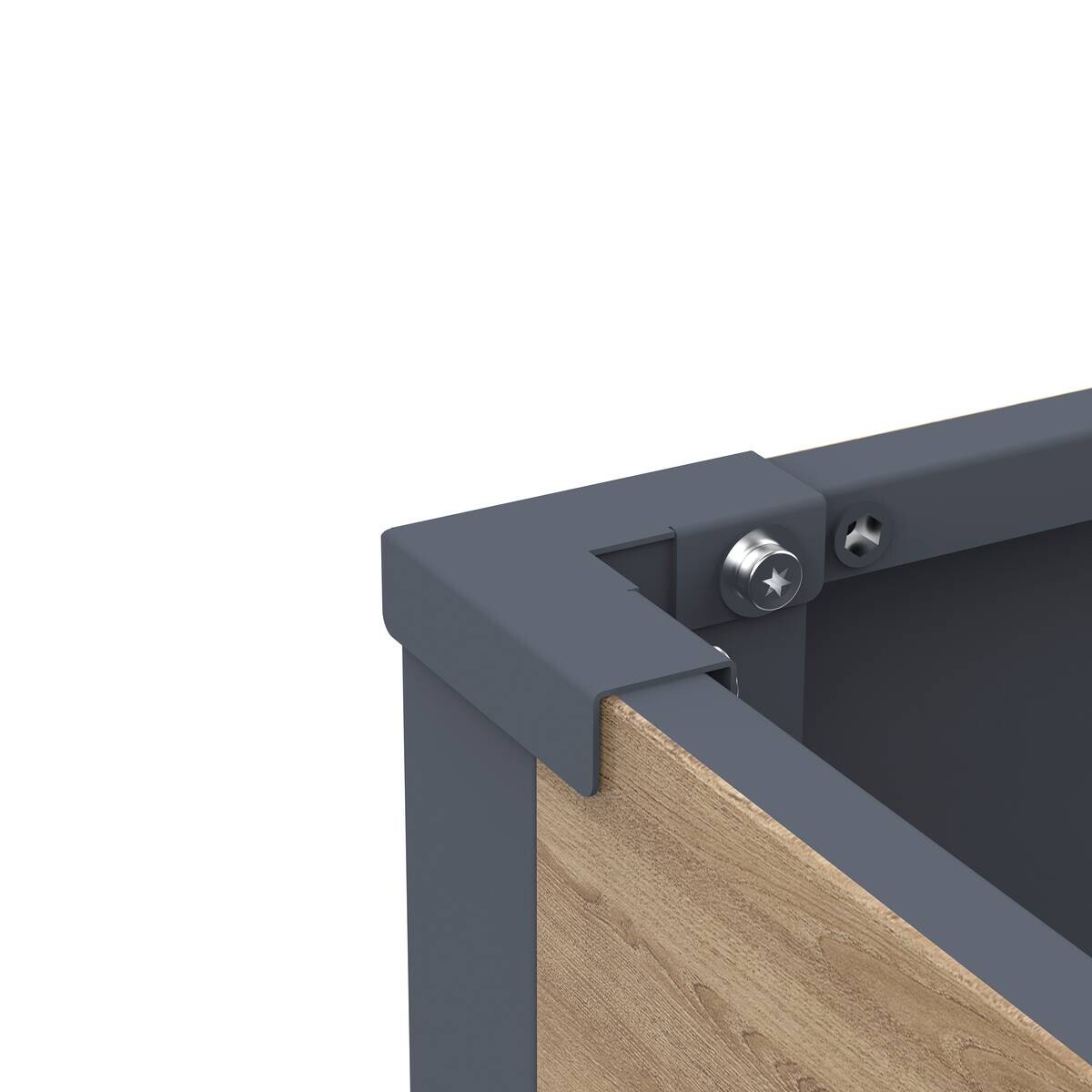 Westmann Pflanzkasten Talus Holzoptik Metall B/H/L: ca. 100x27x25 cm