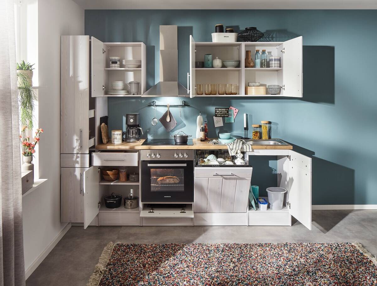 Respekta Küchenblock Premium weiß matt B/H/T: ca. 250x211x60 cm