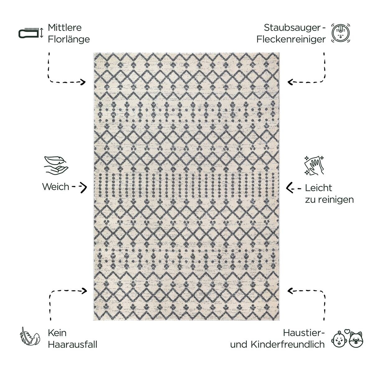 Sanat Teppich creme B/L: ca. 290x200 cm