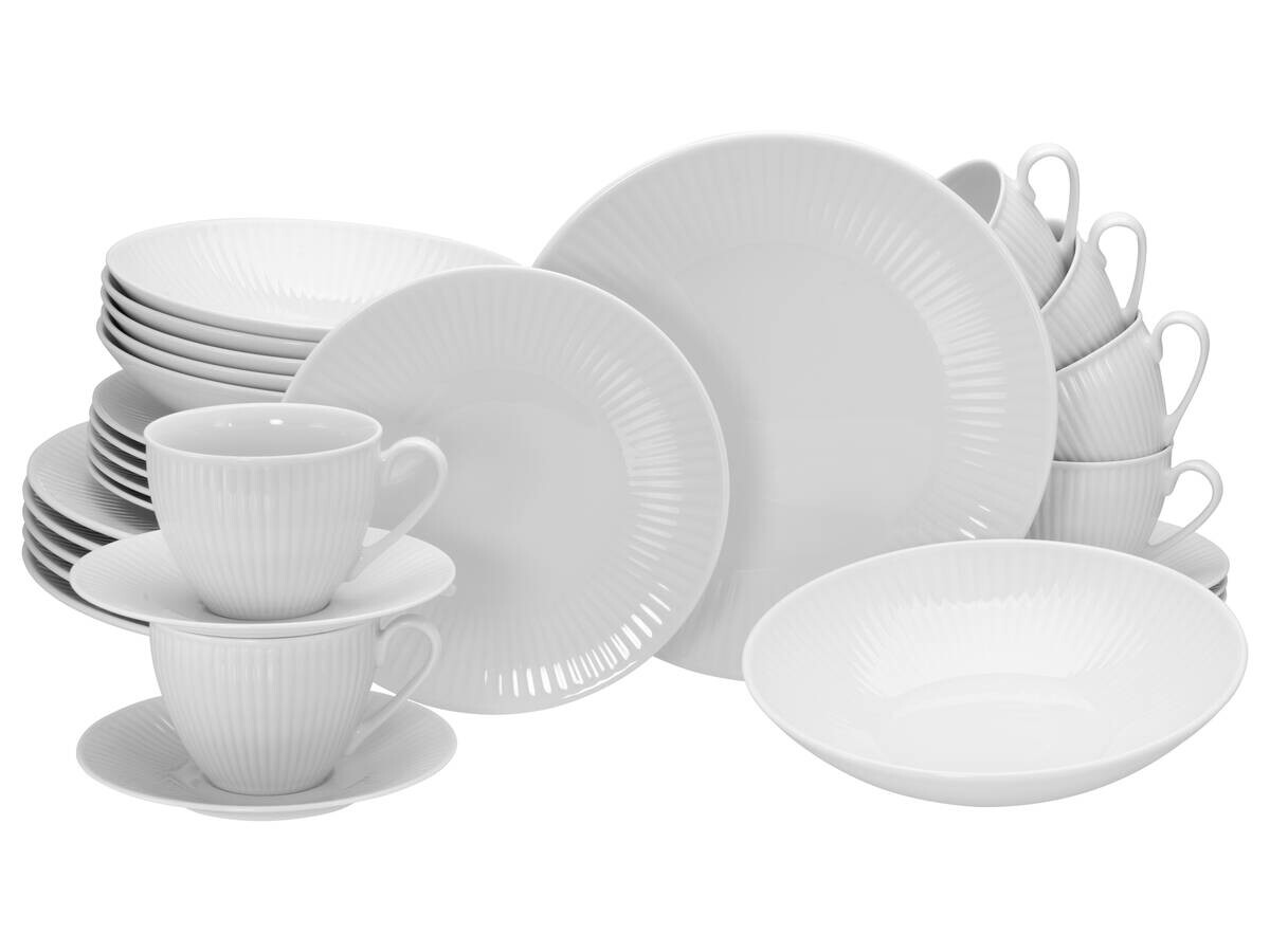 CreaTable Kombiservice Valencia weiß Porzellan 30 tlg. CreaTable Kombiservice Valencia weiß Porzellan 30 tlg.