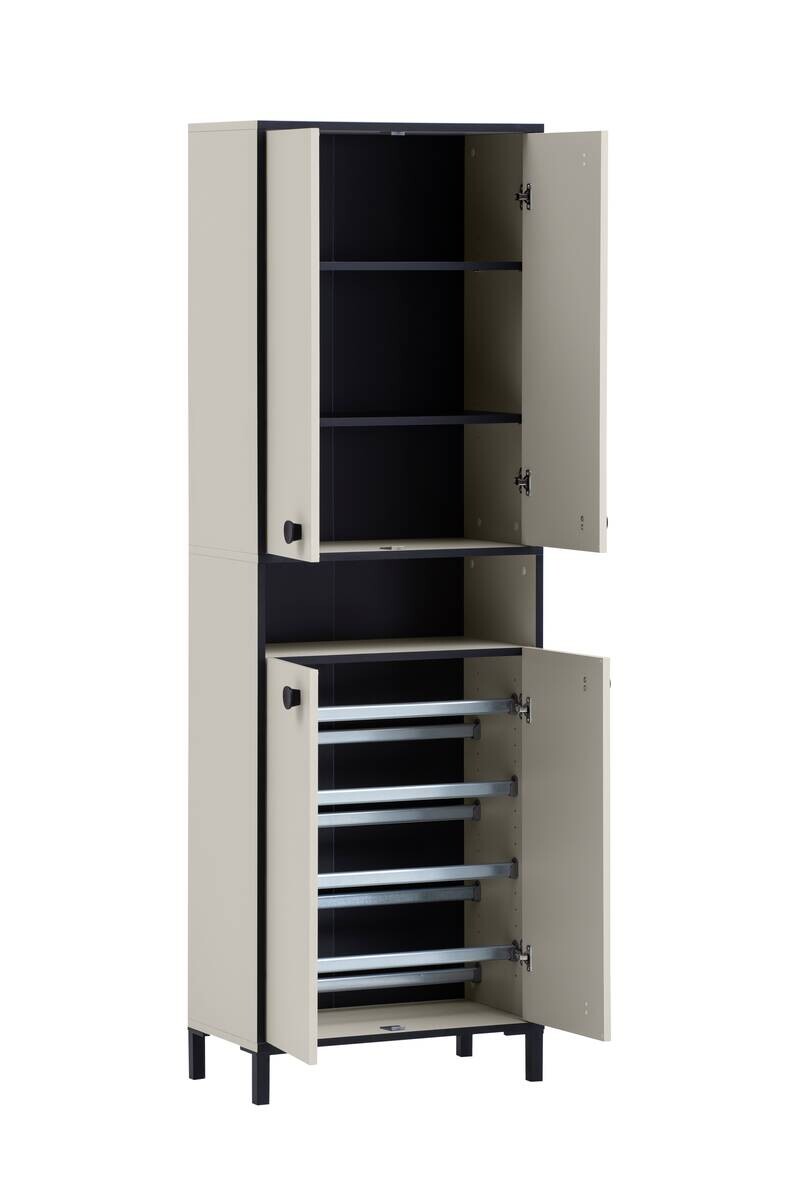 Schuhschrank Edda beige hell B/H/T: ca. 60,2x185x33,05 cm