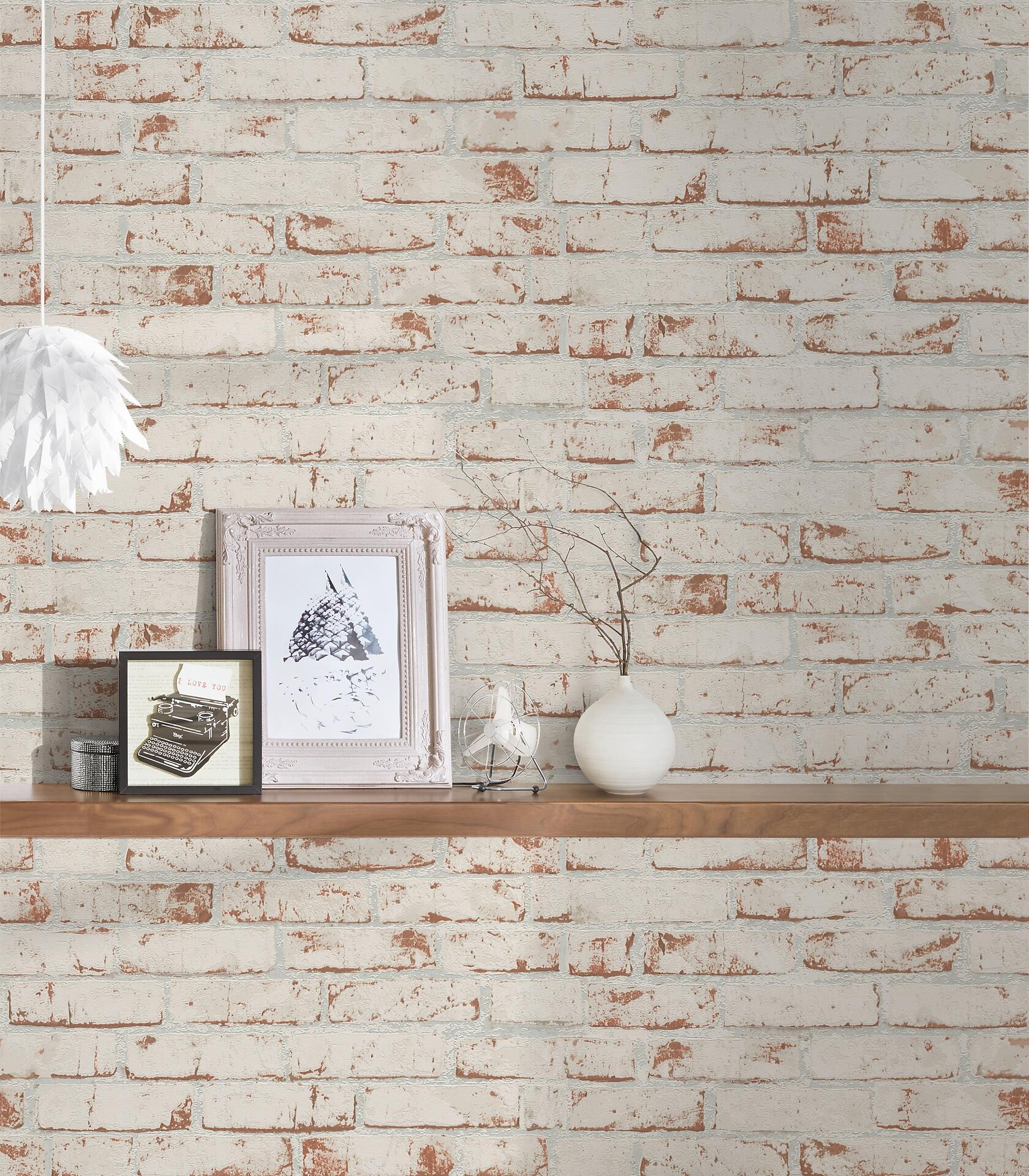 A.S.Creation Vliestapete Best of Wood`n Stone 2nd Edition Steine rot B/L: ca. 53x1005 cm