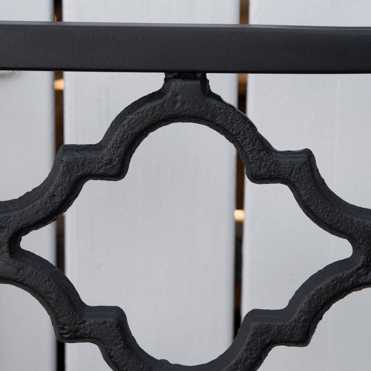 Outsunny Gartenbank schwarz Eisen B/H/L: ca. 58,5x89x128 cm