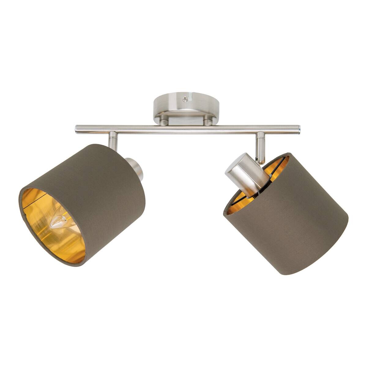 Näve Leuchten Spotleuchte 1386514 braun Textil Metall B/H/T: ca. 12x20,7x46 cm 2 Brennstellen