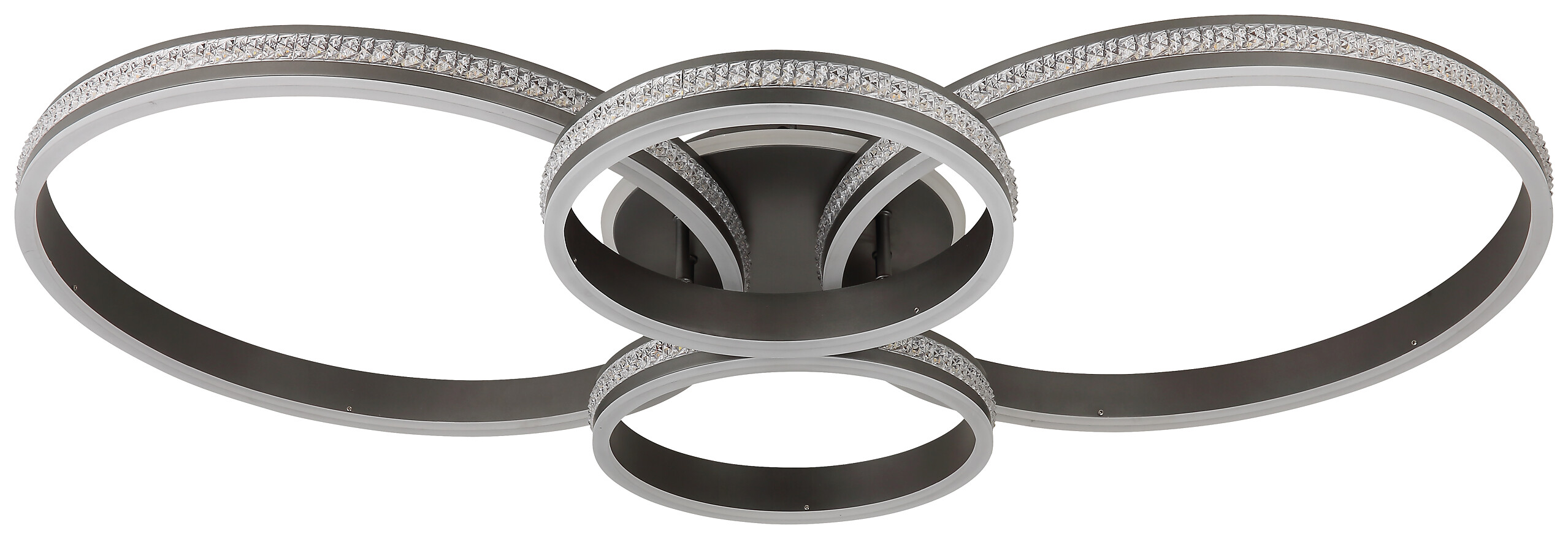 GLOBO Deckenleuchte Grouni titanfarbig klar Aluminium Metall B/H: ca. 106x13,7 cm 1 Brennstellen