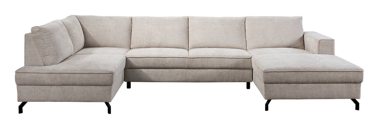 Wohnlandschaft Santorin Greige Microfaser B/H/T: ca. 349x88x197 cm