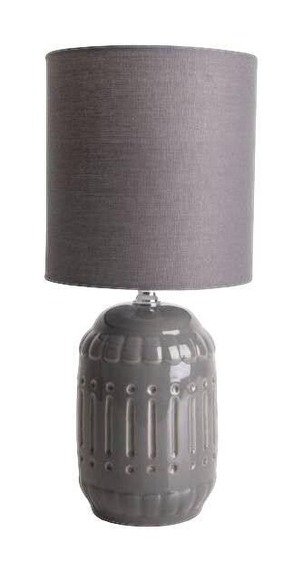 Näve Leuchten Keramik Tischleuchte NV3188316 grau Keramik Metall Stoff B/H/T: ca. 14x30x14 cm E14 1 Brennstellen