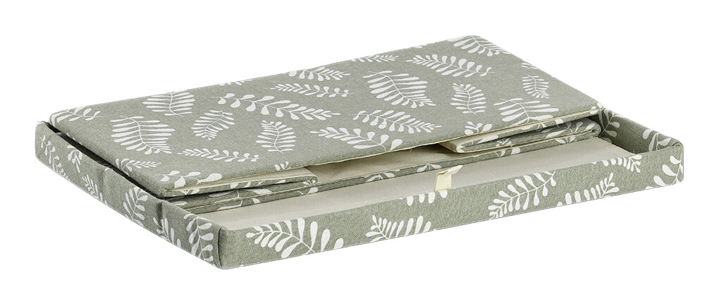Zeller Aufbewahrungsbox Leaves grün Baumwolle B/H/L: ca. 26x16,5x36 cm