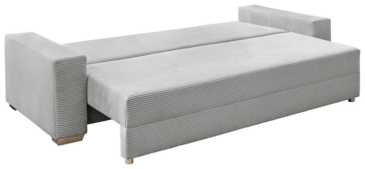 Schlafsofa Turin silber Kunststoff B/H/T: ca. 240x74x95 cm
