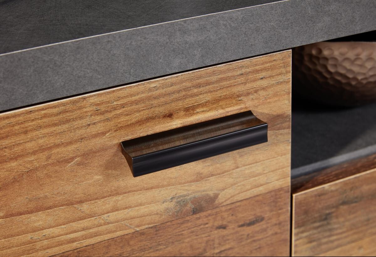 TV-Lowboard Mood Old Wood Nachbildung Beton dunkel Optik B/H/T: ca. 180x65x44 cm
