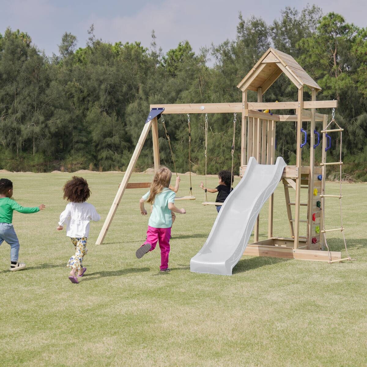 AXI Spielturm Moos braun B/H/L: ca. 342x267x375 cm