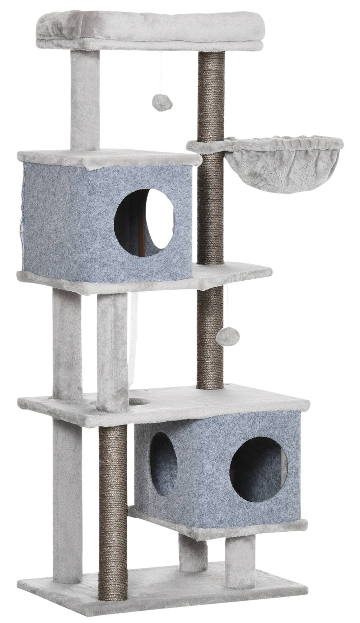 PawHut Kratzbaum grau Edelstahl B/H/L: ca. 40x60x142 cm