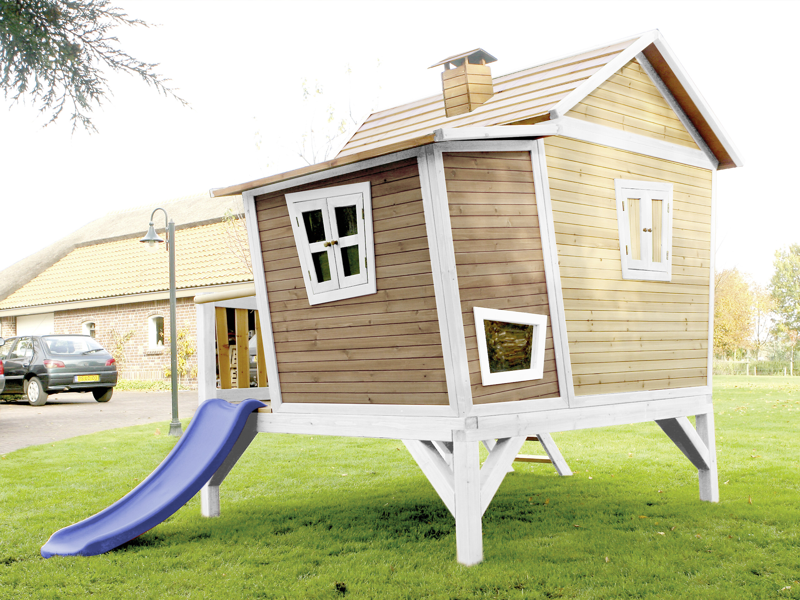 AXI Spielhaus Emma braun B/H/L: ca. 349x227x193 cm