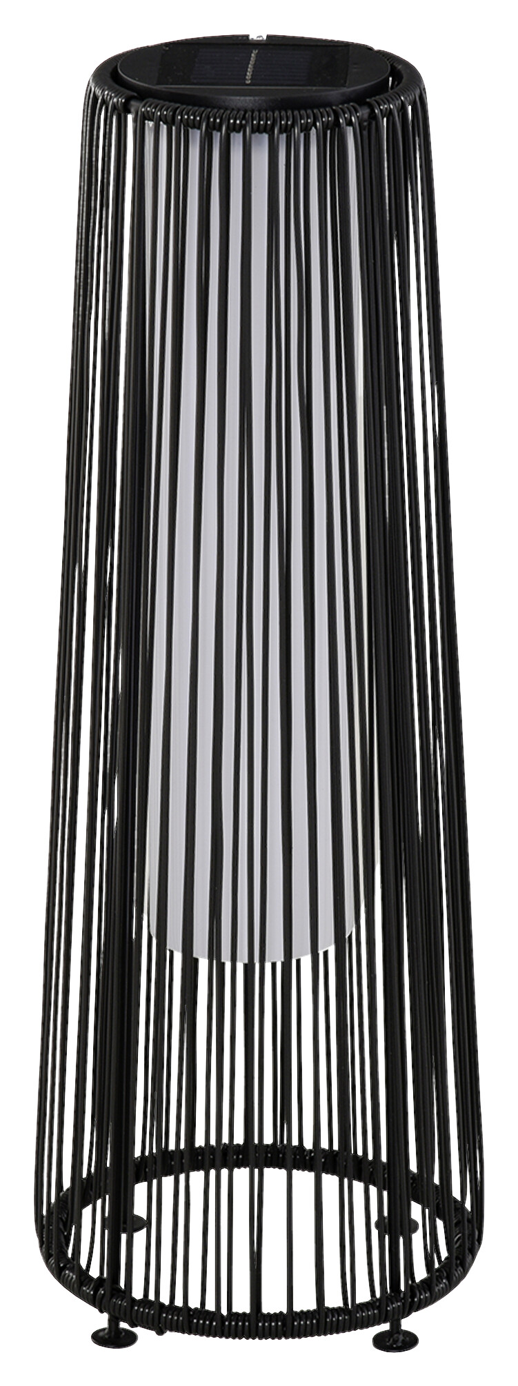 Solarleuchte schwarz Stahl Polyester Kunststoff B/H/L: ca. 21,5x61x21,5 cm