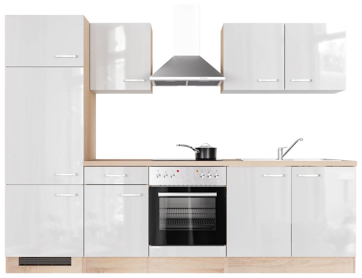 Küchenblock Valero weiß Hochglanz B/H/T: ca. 270x200x60 cm