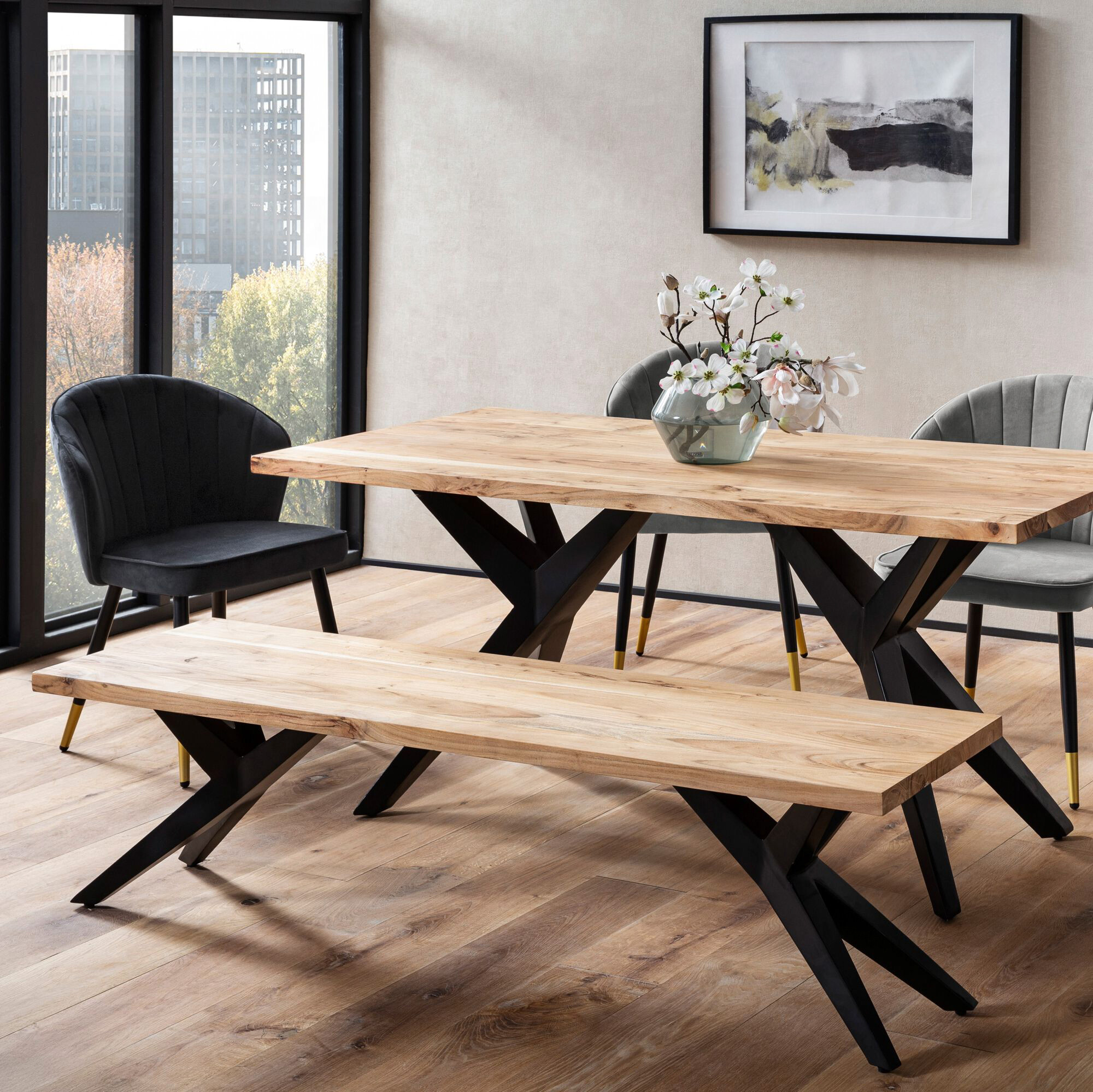 Sitzbank braun B/H/T: ca. 175x45x45 cm