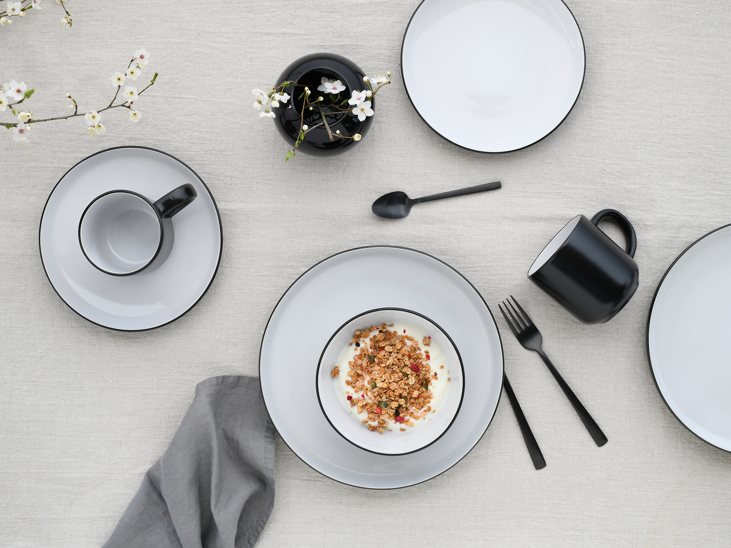 CreaTable Kombiservice Nordic weiß Steinzeug 16 tlg.