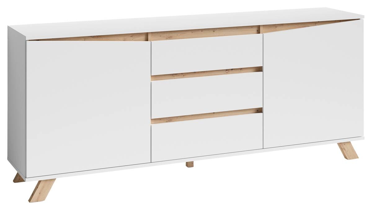 Sideboard VALENTIN weiß Eiche Nachbildung B/H/T: ca. 180x80x38 cm
