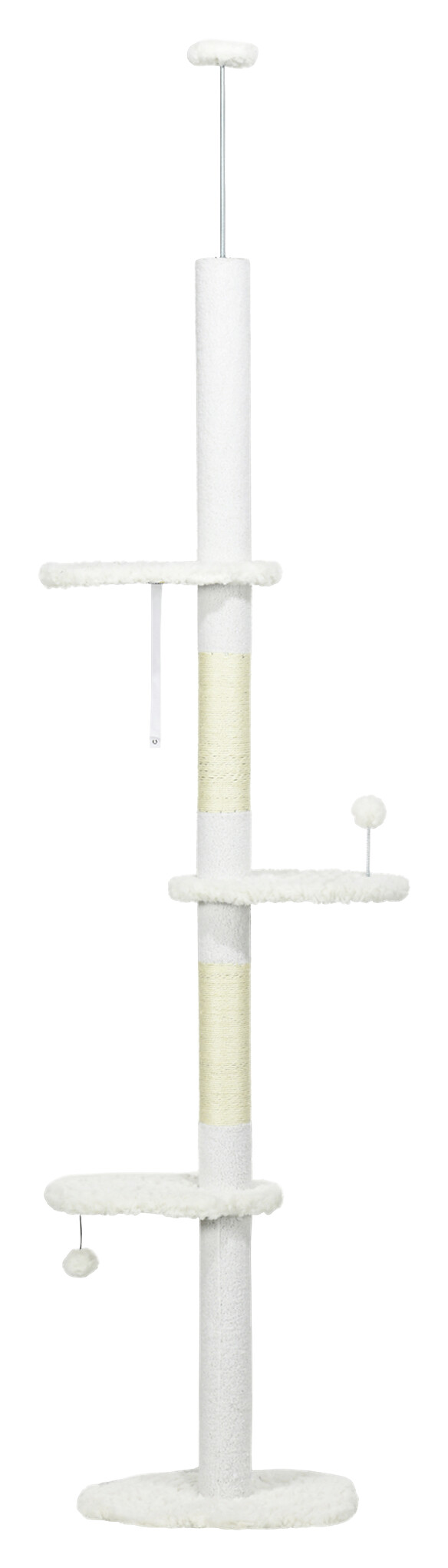 PawHut Kratzbaum weiß Spanplatte B/H/L: ca. 32x255x48 cm