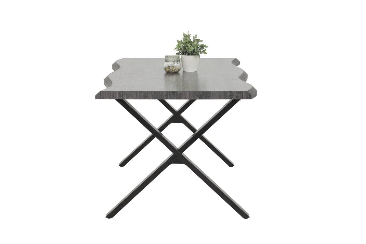 Esstisch Gerda grau Akazie Nachbildung B/H/T: ca. 140x76x90 cm