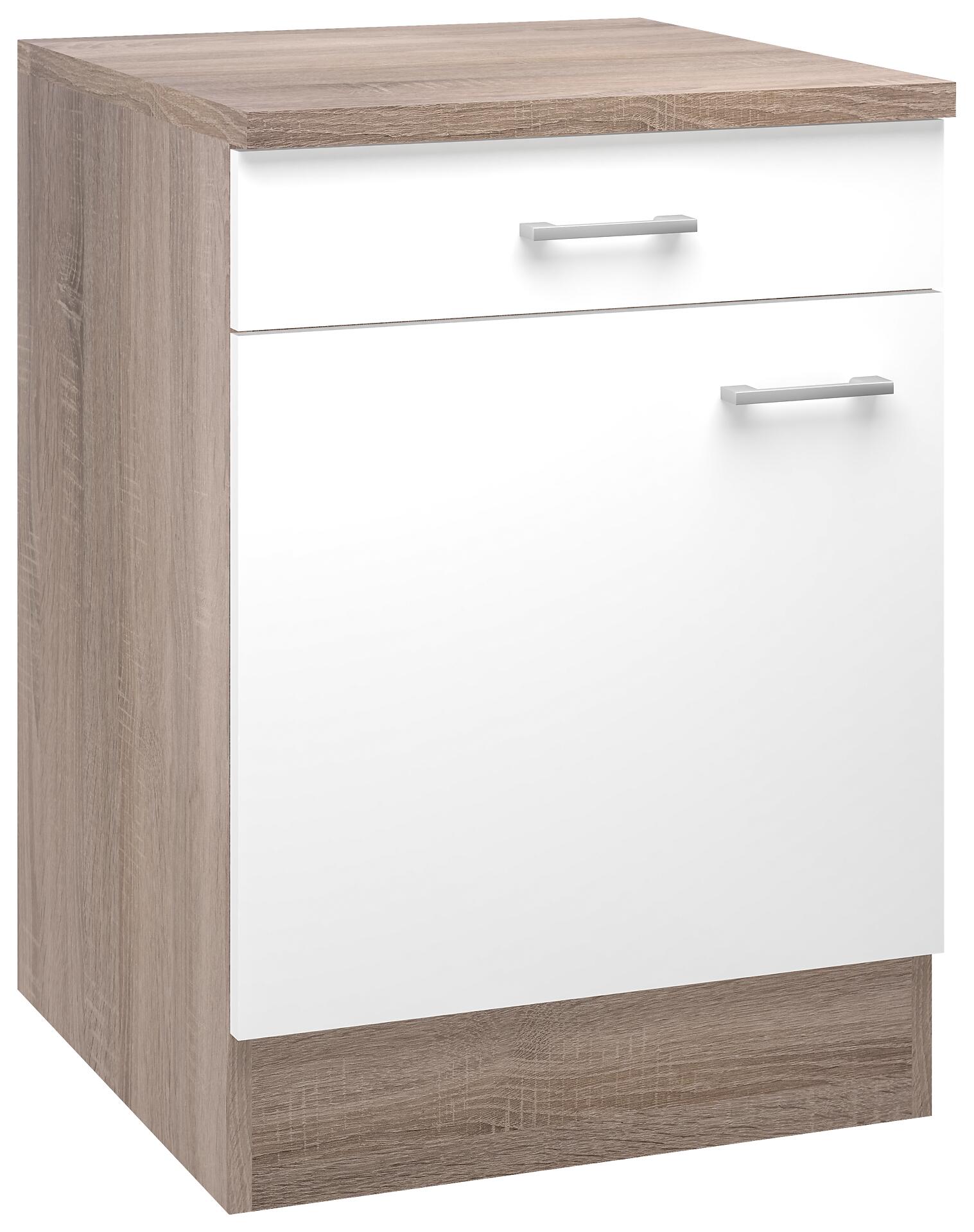 Unterschrank Samoa weiß Eiche Nachbildung B/H/T: ca. 60x85x60 cm