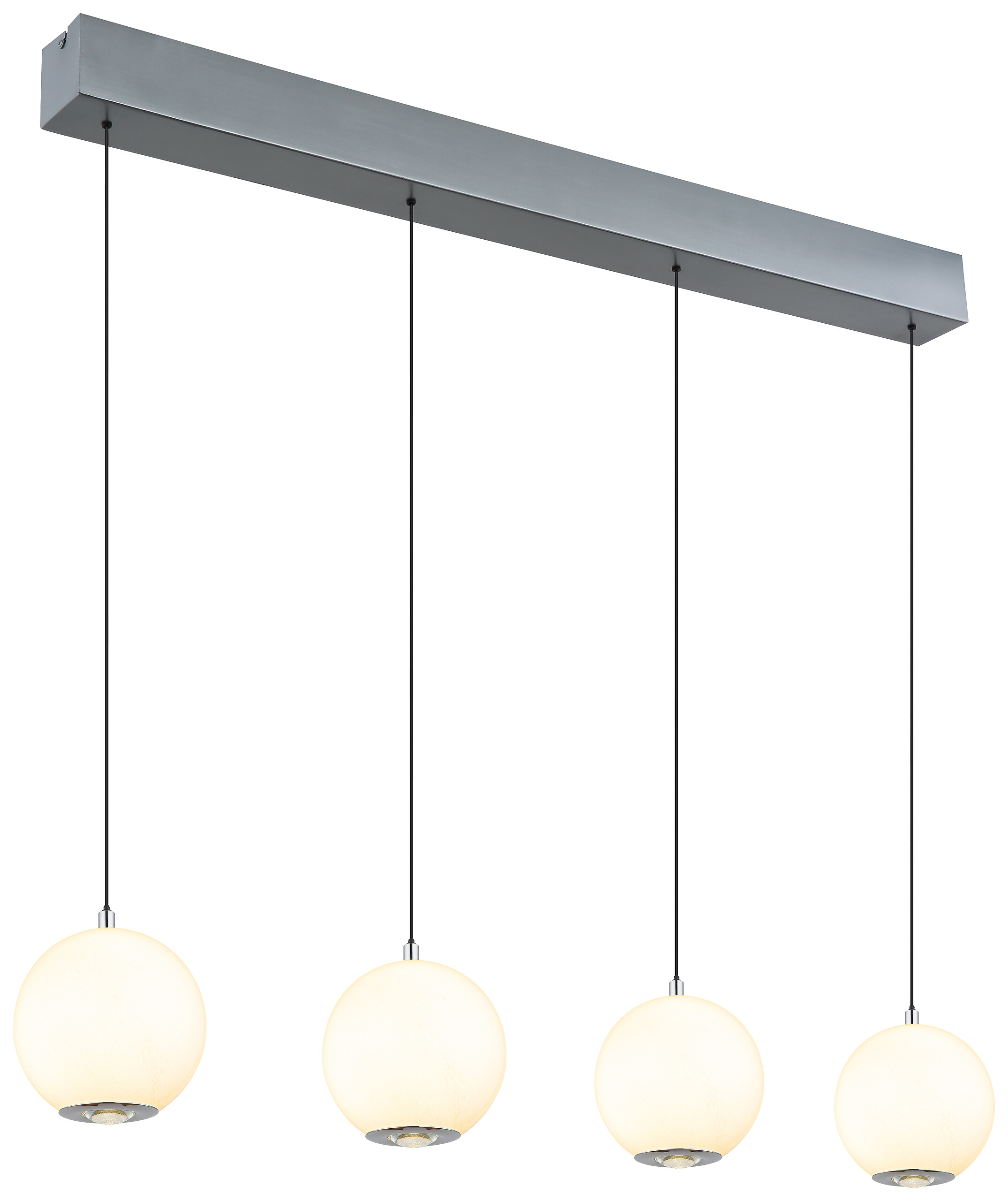 GLOBO Pendelleuchte grau Opal Metall Glas B/H/T/L: ca. 15x150x99x99 cm 1.0 Brennstellen