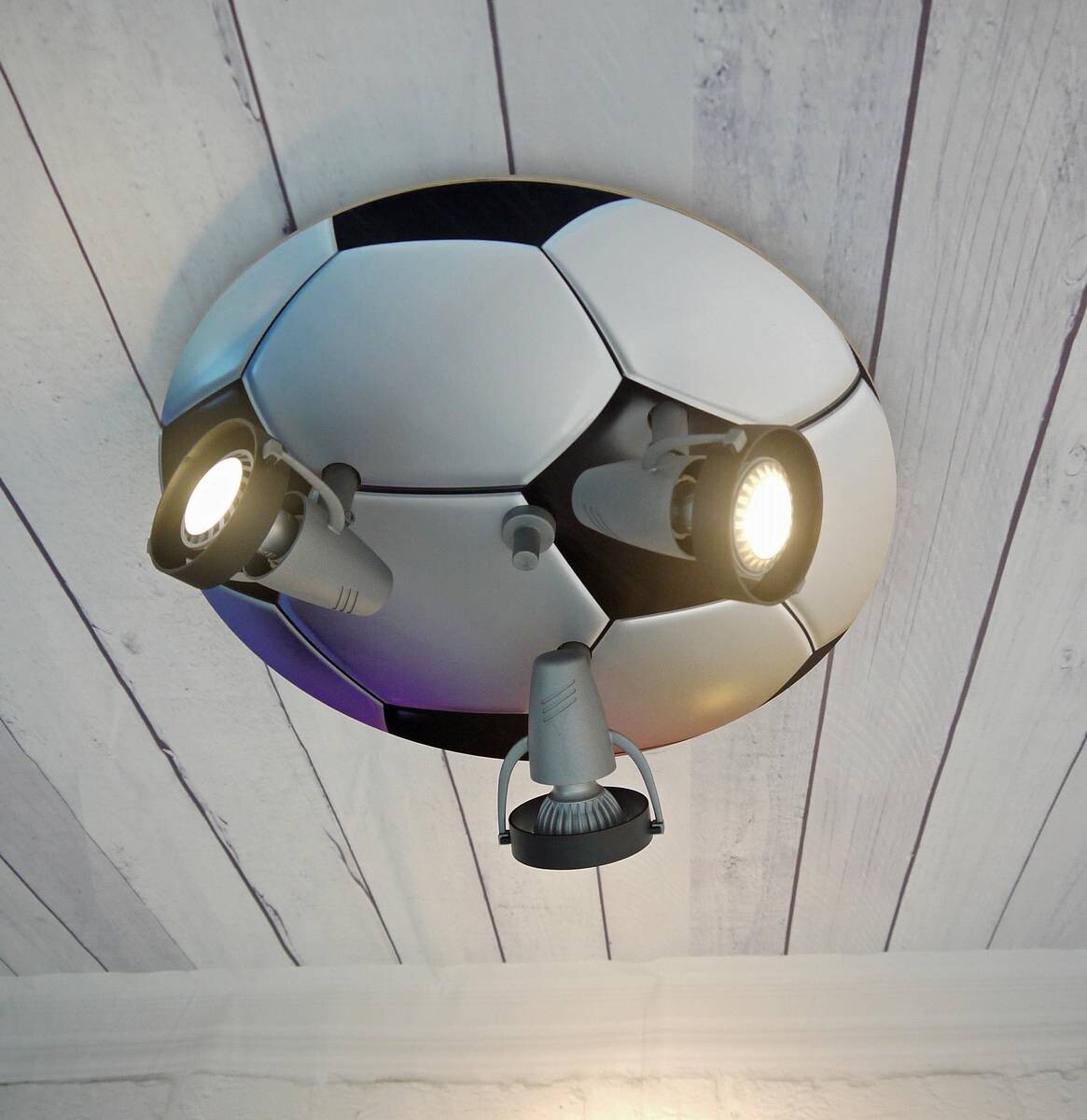 Niermann Fußball-Strahler Fußball 604 schwarz weiß D: ca. 35 cm GU10 3 Brennstellen