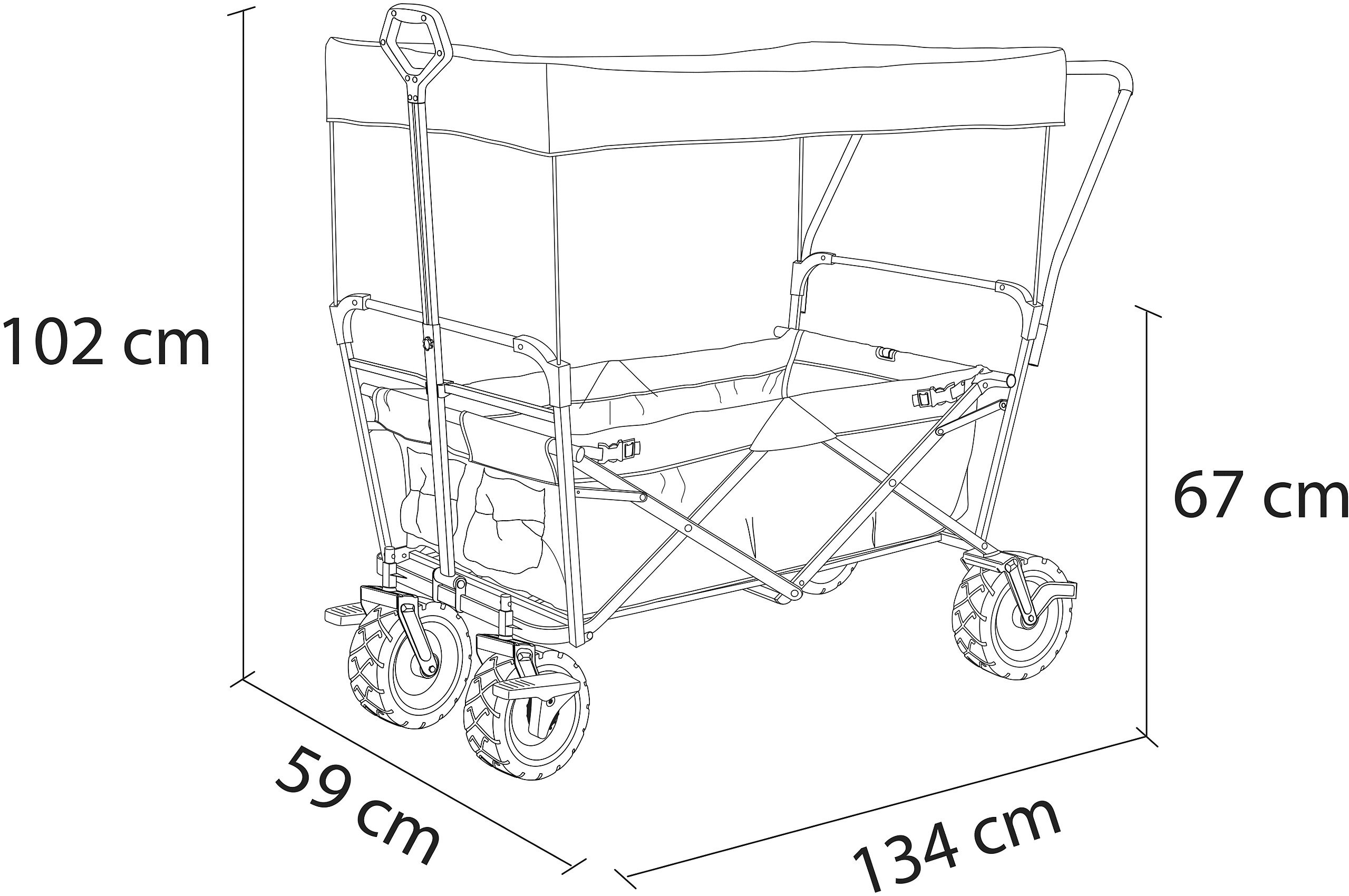 AXI Bollerwagen AB210 grau B/H/L: ca. 59x102x134 cm
