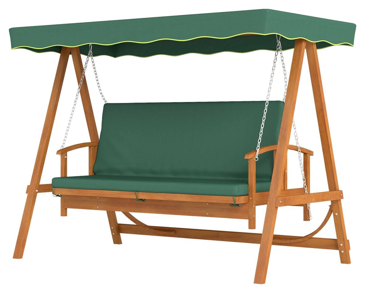 Outsunny Hollywoodschaukel dunkelgrün Polyester B/H/L: ca. 130x181x236 cm