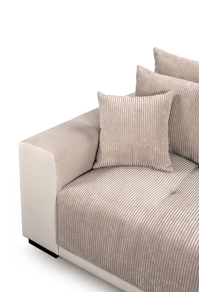 Big Sofa Xantia new 1 beige Velourstoff B/H/T: ca. 318x94x120 cm