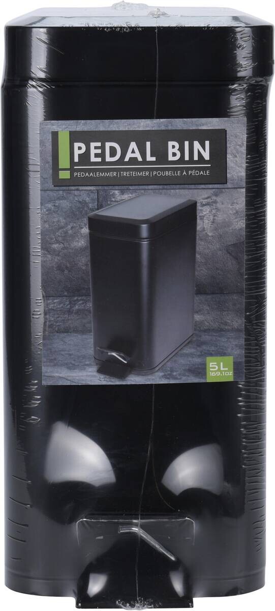 Treteimer schwarz Metall B/H/L: ca. 29x14,2x30,5 cm