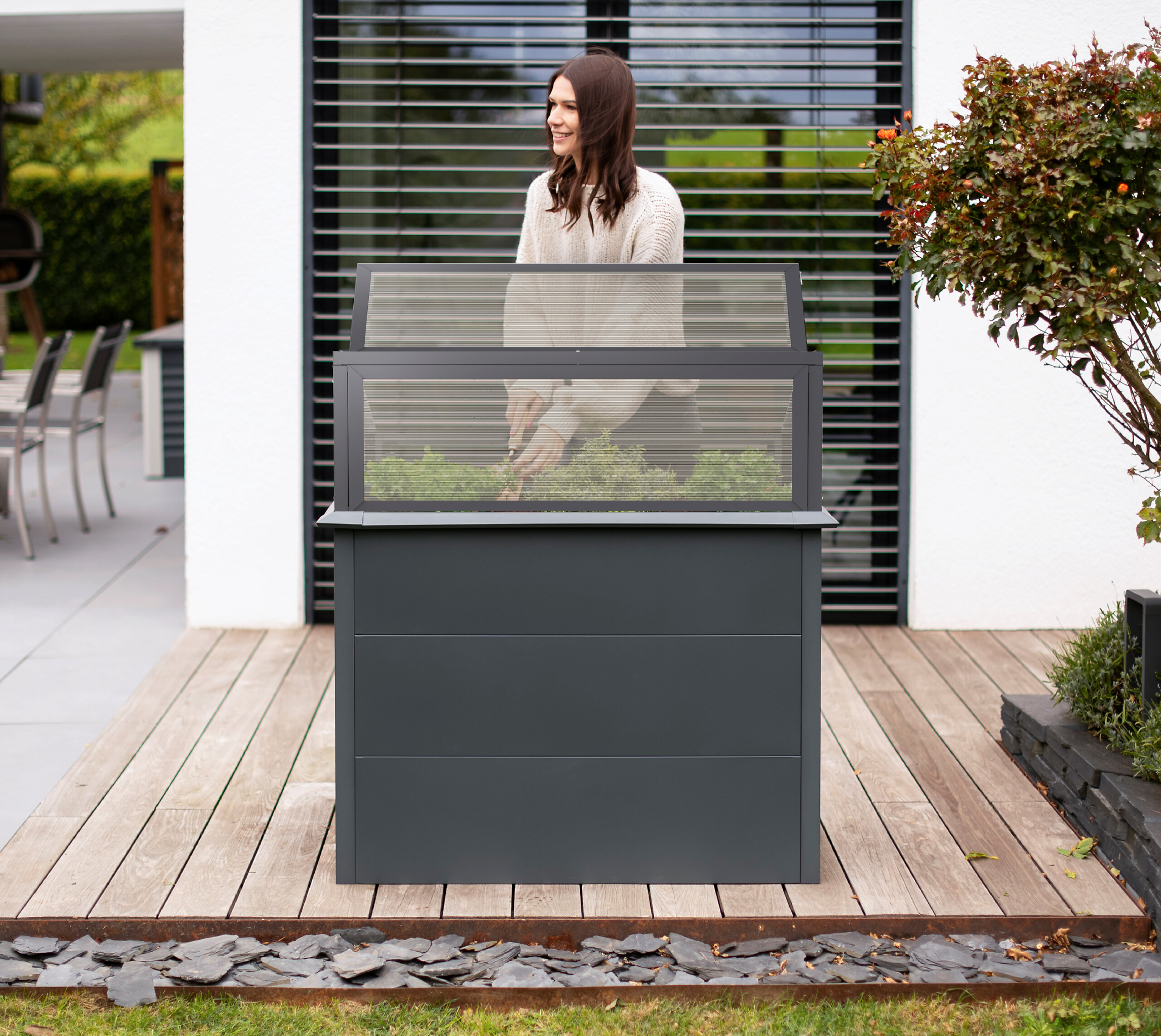 Westmann Hochbeet Primus anthrazit Stahl B/H/L: ca. 100x113x50 cm