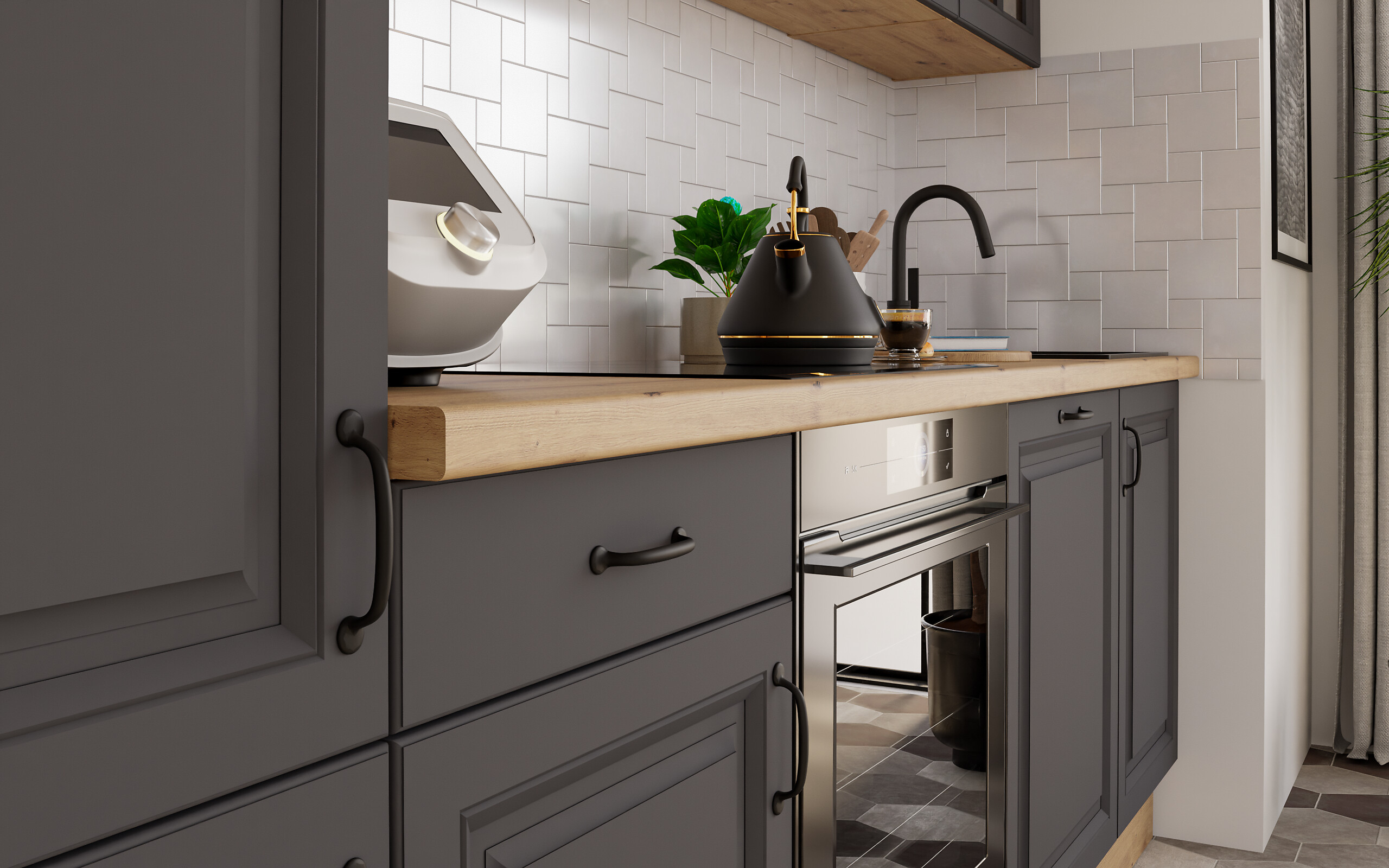 Küchenblock Stina Graphit B/H/T: ca. 280x219x60 cm