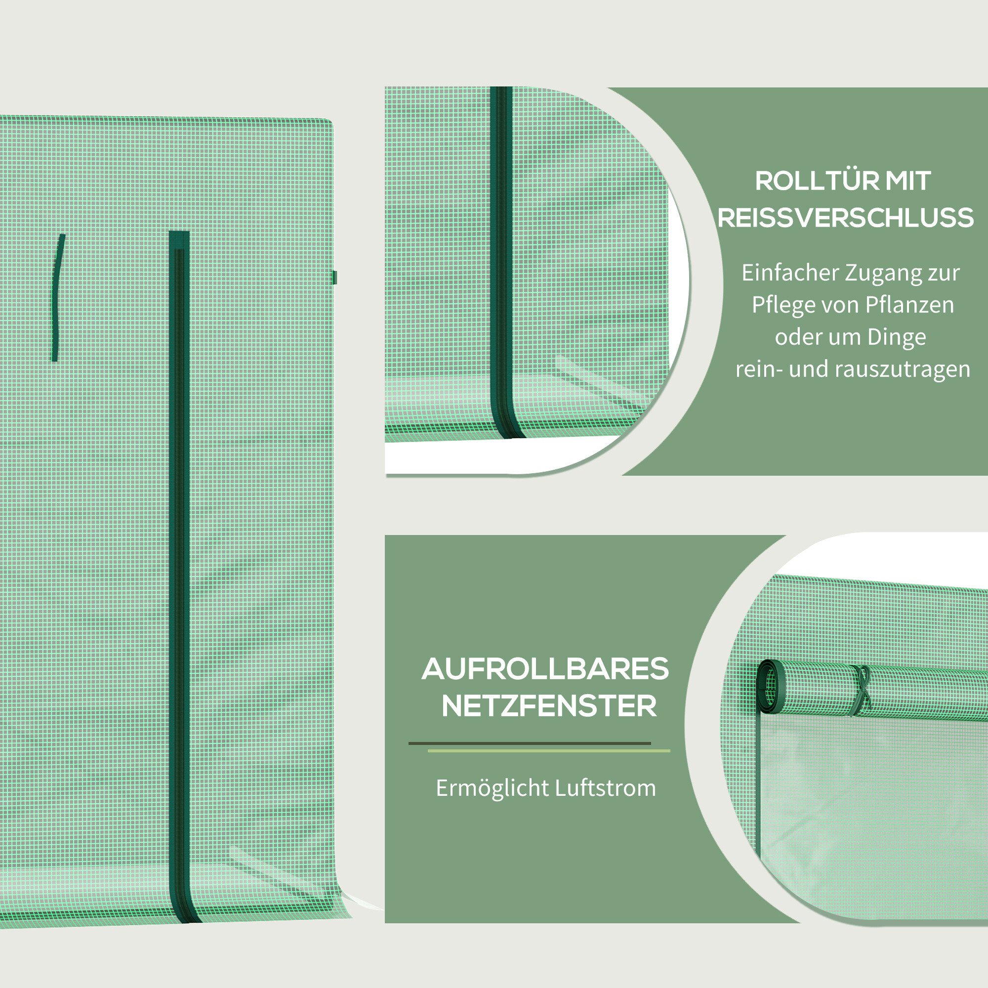 Outsunny Gewächshaus B/H/L: ca. 76x168x200 cm