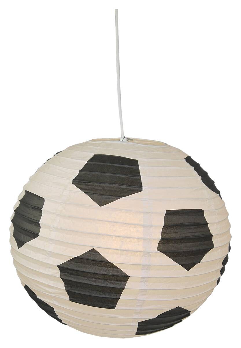 Niermann Pendelleuchte Fußball weiß schwarz Papier D: ca. 40 cm