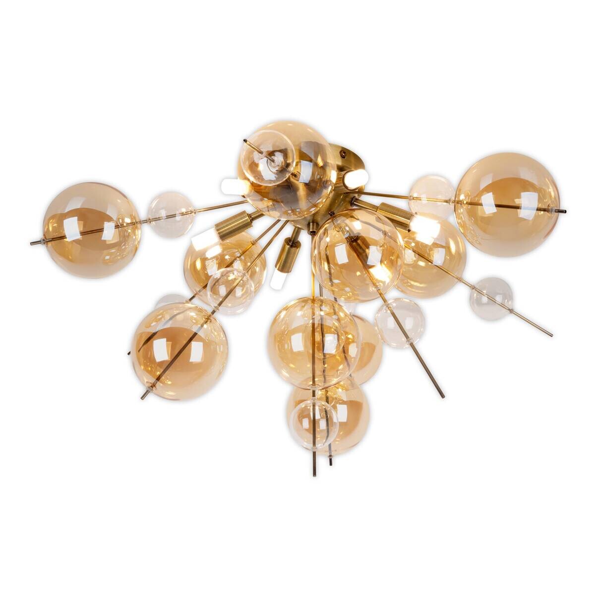 Näve Leuchten Deckenleuchte amber Glas Metall B/H/T/D: ca. 57x38x57x57 cm G9 6 Brennstellen