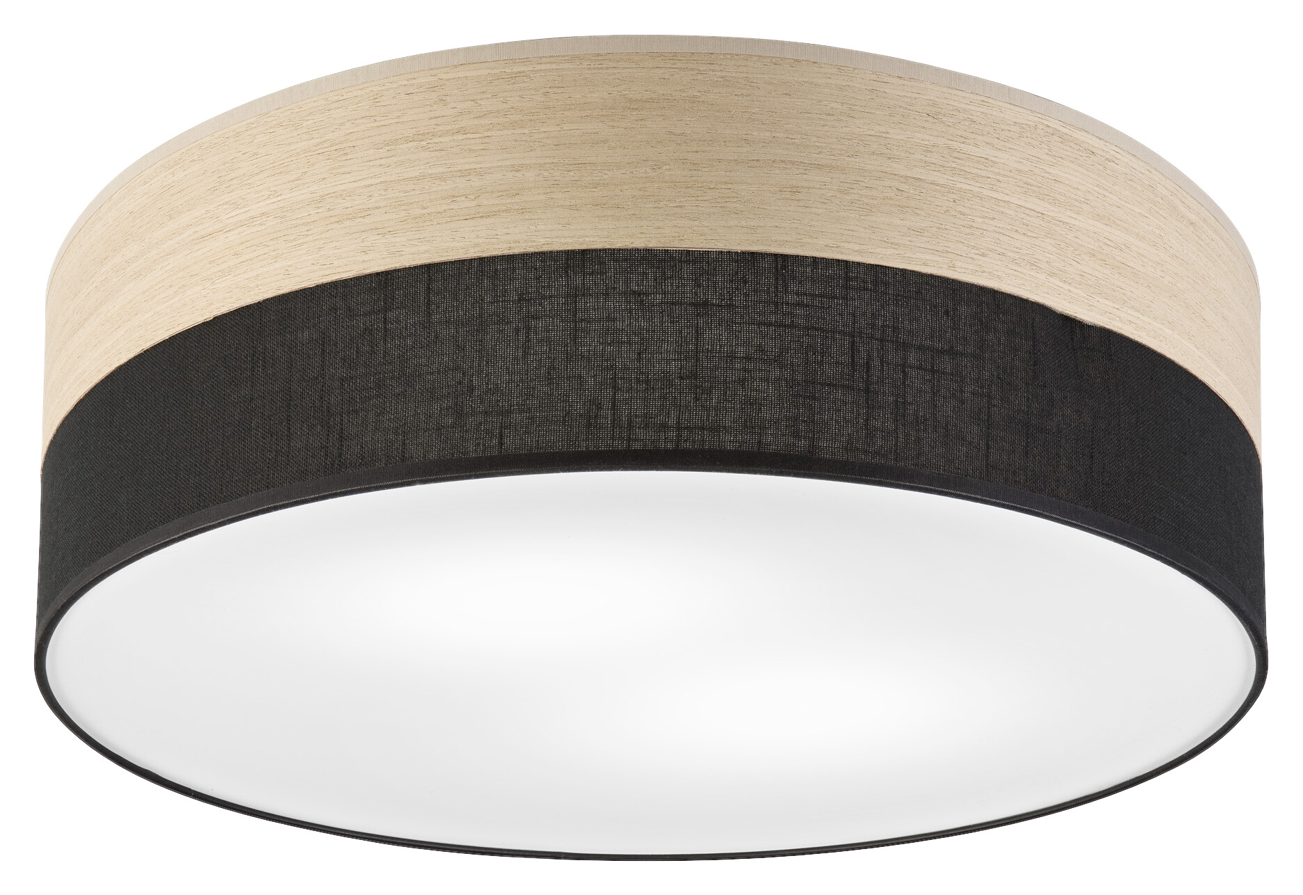 Lamkur Deckenleuchte Eiche schwarz Holz PVC B/H/L: ca. 45x15x45 cm E27 2 Brennstellen