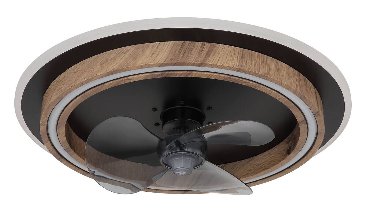 GLOBO Deckenventilator Opal schwarz dunkelbraun H/D: ca. 13,5x50 cm max. 32 W