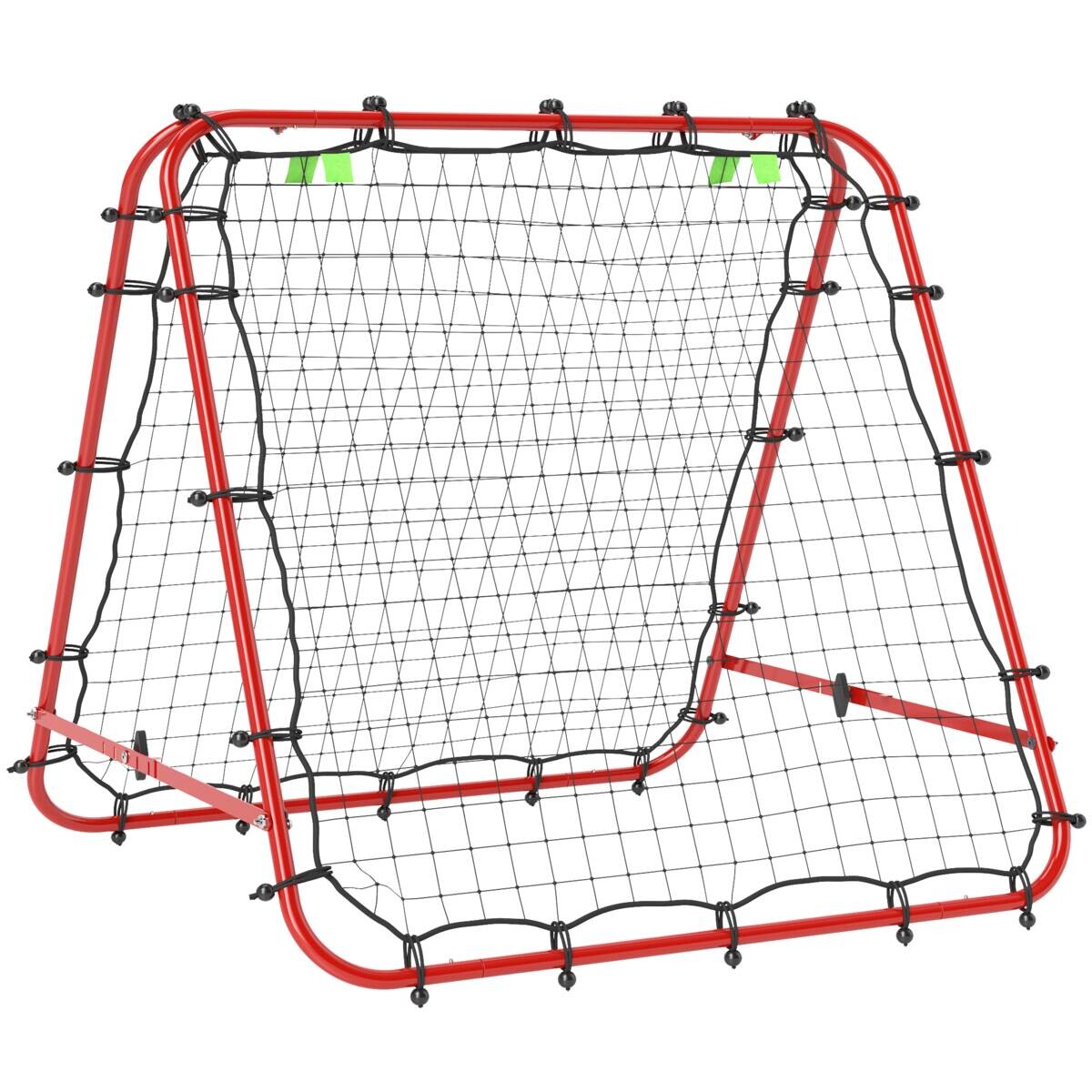 HOMCOM Fußball Rebounder rot Stahl B/H/L: ca. 95x90x100 cm
