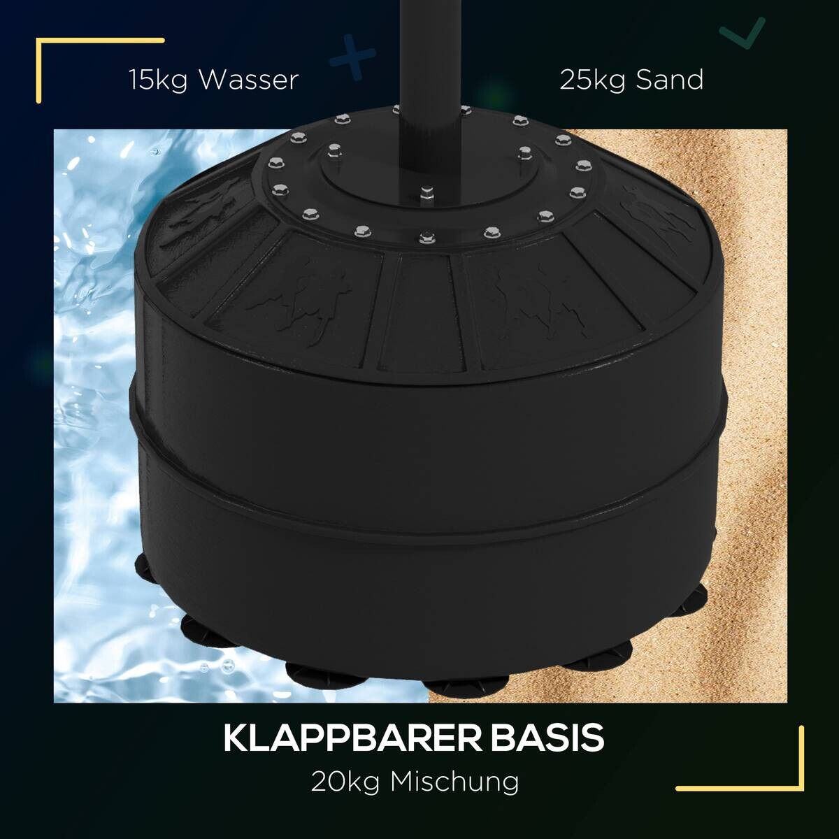 SPORTNOW Fitness-Zubehör schwarz Edelstahl B/H/L: ca. 48x76x205 cm