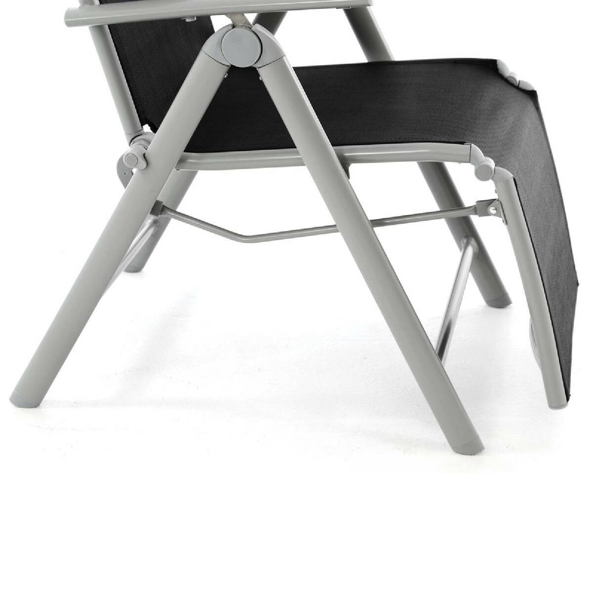 VCM Sonnenliege schwarz Textilene B/H/T: ca. 59x113x74 cm