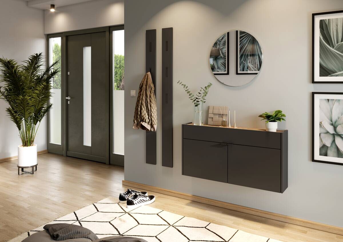 Mehrzweckschrank 1398-549 Graphit Optik Eiche Navarra Nachbildung B/H/T: ca. 110x57x22 cm